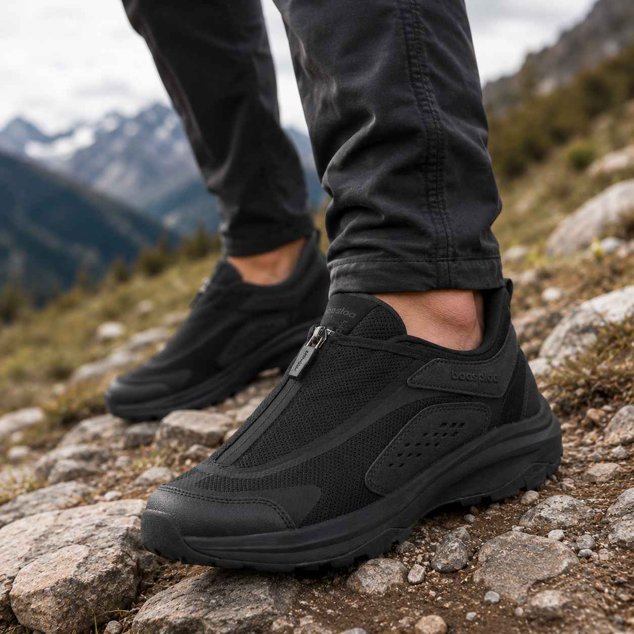 Outdoor Adventure Shoes - Baasploa Men's Trail Adventure Trainers Side